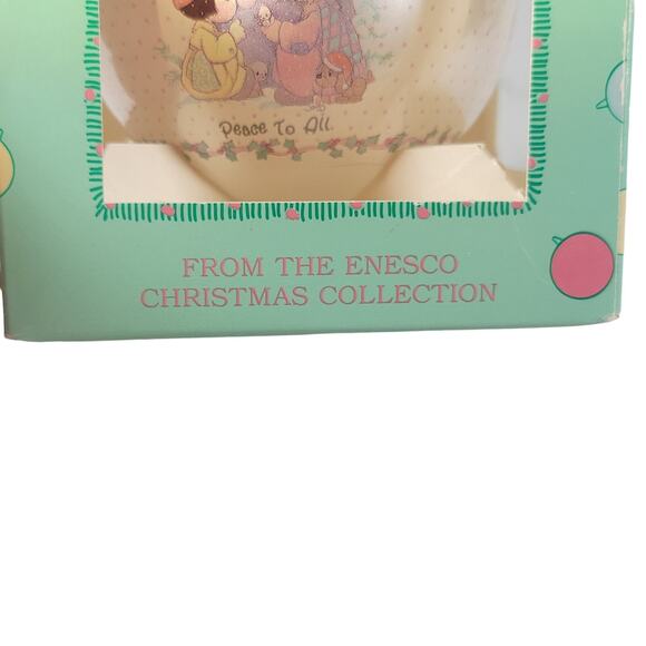 1988 Enesco Precious Moments "Peace to All" Christmas Ornament - Picture 13 of 14